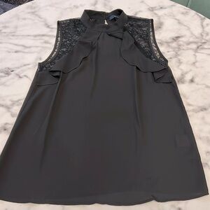 Eclair black lace high neck tank top